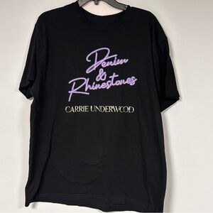 Carrie Underwood Denim & Rhinestones Tour 2023 Concert T-Shirt Black‎ XL